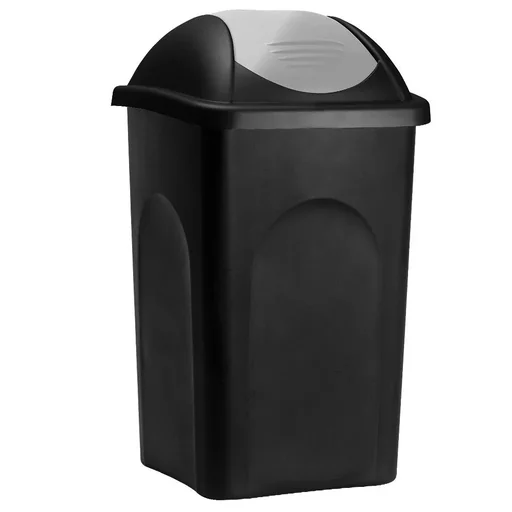 "Waste bin black/silver 60L image"