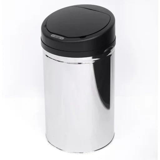 "Stainless steel trash can 30L automatic sensor with inner bucket (round) image"