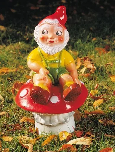 "Dwarf on mushroom 34 cm image"