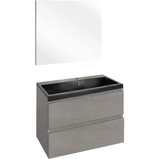 "Concept bathroom furniture with mirror 60cm - grey/black image"