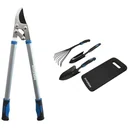 Pruning shears lever 68cm including 4-piece garden tool set