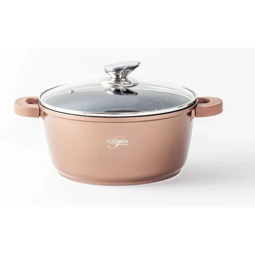 "Cooking pot - with lid - 20 cm - copper image"
