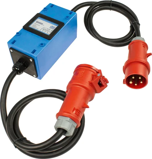 "Electricity meter Mixo 2x1.5m, 400V, with CEE plug and CEE coupling 5-pin 400V, 16A, MID calibrated image"