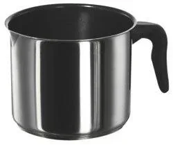 "Stainless steel milk pot with non-stick coating and spout, 14 cm image"