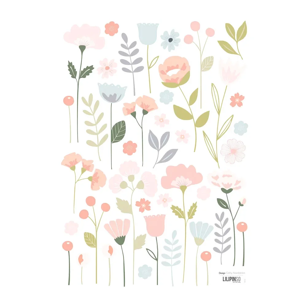 Lilipinso Wall Sticker A3 flower range pink pastel