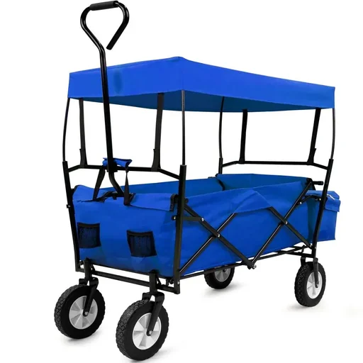 "Blue folding sack barrow with removable roof image"