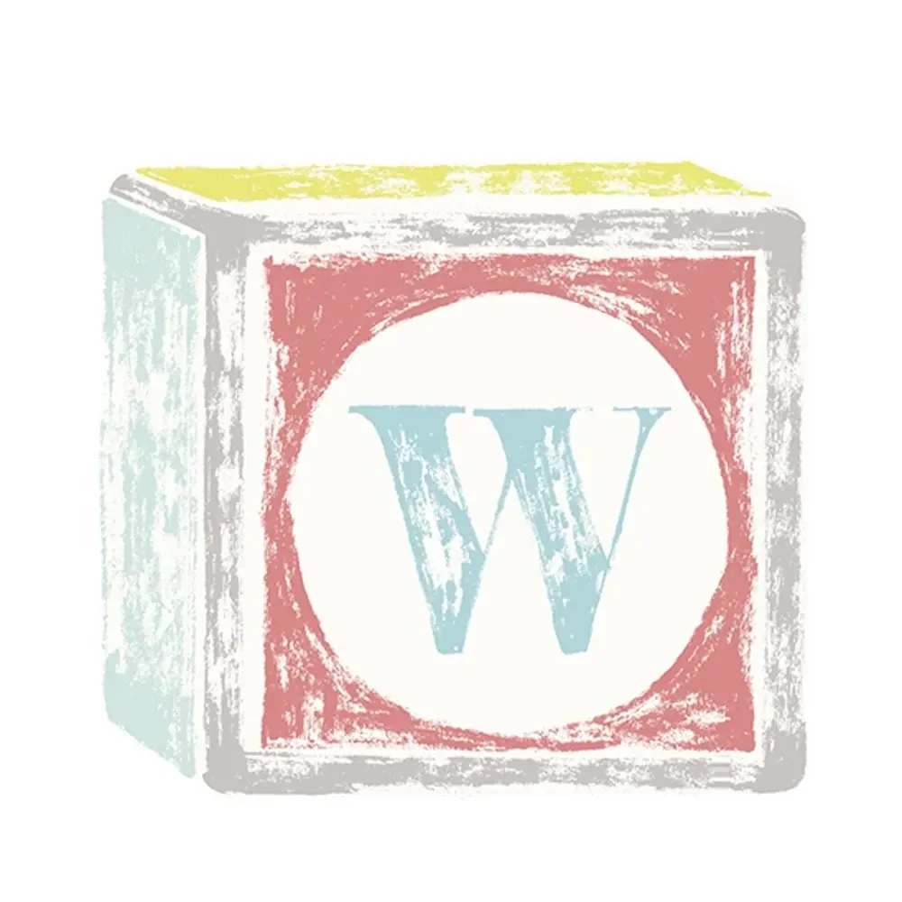 "Lilipinso sticker letter on play cubes W image"