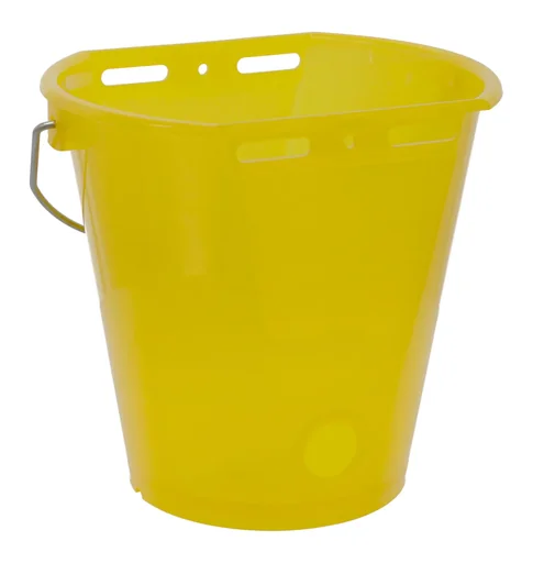 "Calf drinking bucket 8 l, yellow transparent with scale image"