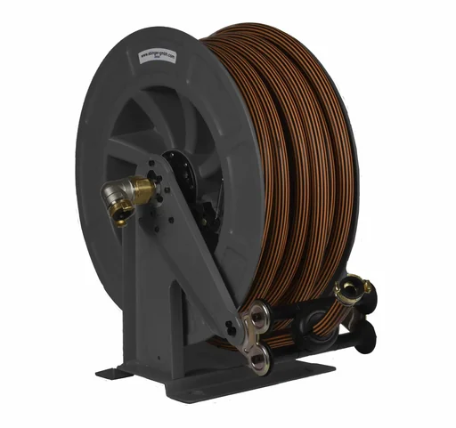 "Hose reel steel/ABS plastic housing OSK 610 with 15 m, 1" rubber hose ET, max. 15 bar/90°C image"
