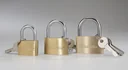 Brass lock assortment 3-piece, each with 3 keys