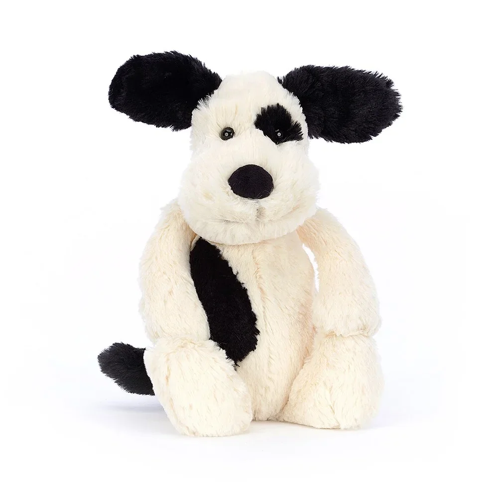 "Jellycat Soft Toy, Cuddly toy - Bashful Black & Cream Puppy, 31x12 cm image"
