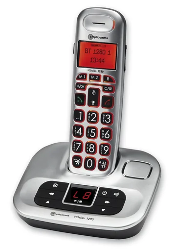 "Comfort telephone amplicomms BigTel 1280 with answering machine, cordless image"