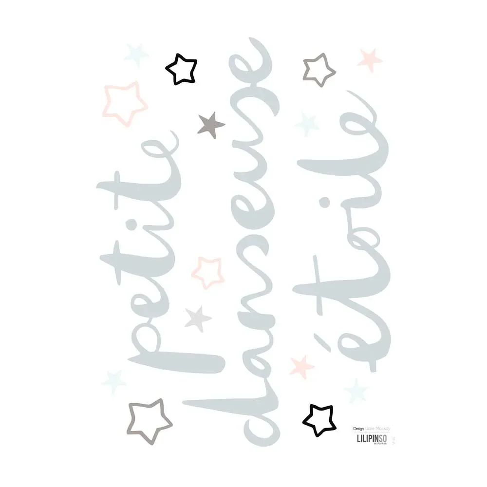 "Lilipinso Wall sticker saying "Petite danseuse Étoile" gray image"