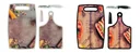 Cutting boards with knives in pizza design, set of 2