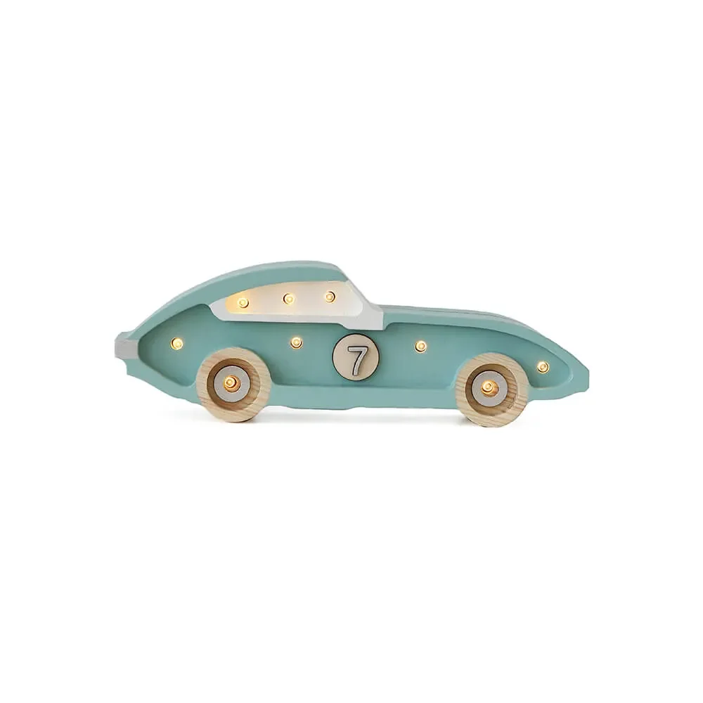 "Little Lights LED decorative children's lamp mini racing cars blue image"