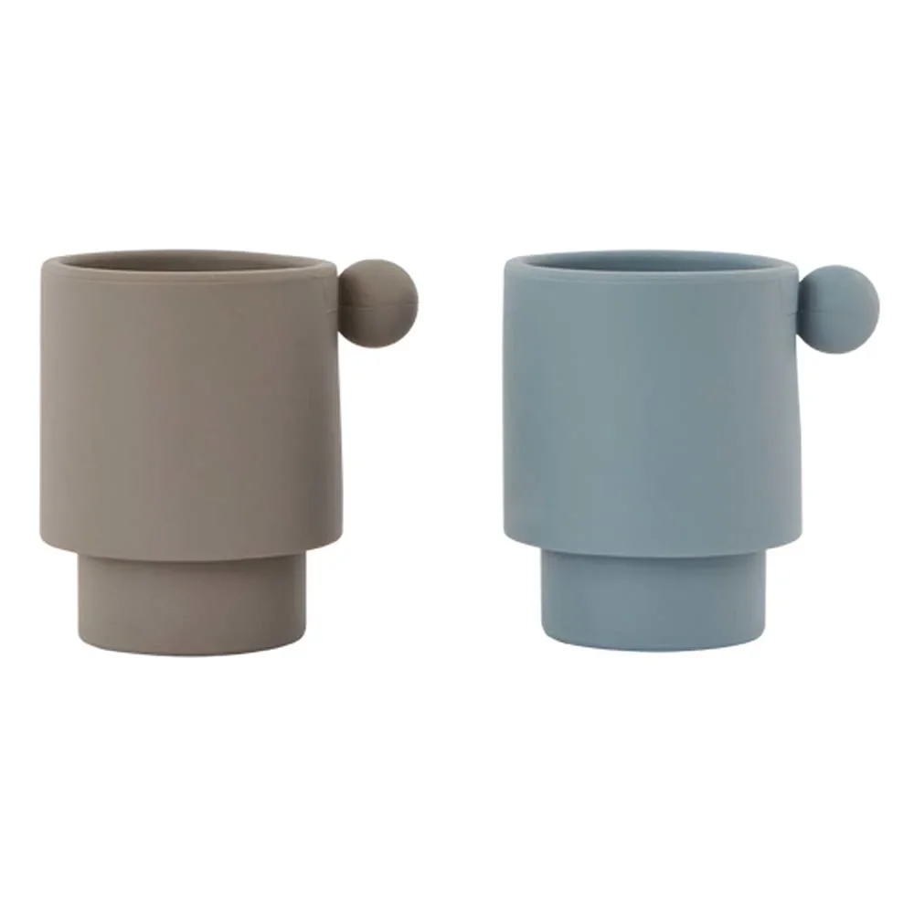 Oyoy children's cup set Tiny Inca Silicone Hell Blue Gray