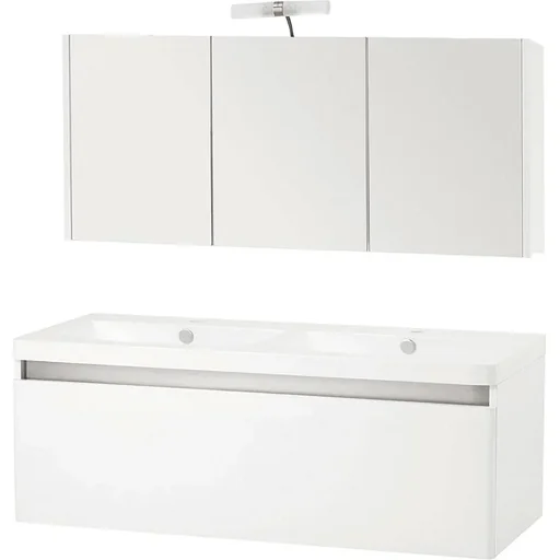 "Bathroom furniture Stripe 120cm including lighting - White image"