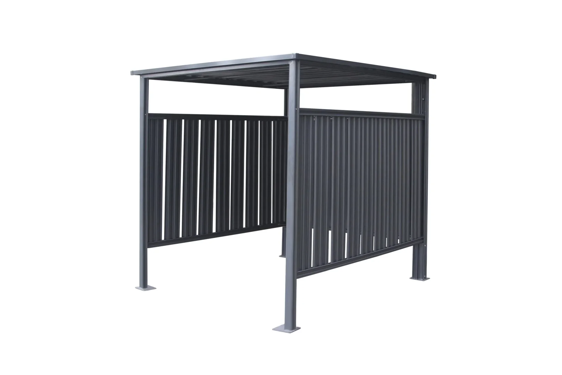 "Westmann Fieta Bicycle Garage and Shelter, 180×203×210 cm, Anthracite – Steel with Louvered Walls image"