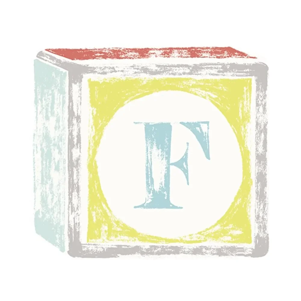 "Lilipinso sticker letter on play cubes F image"