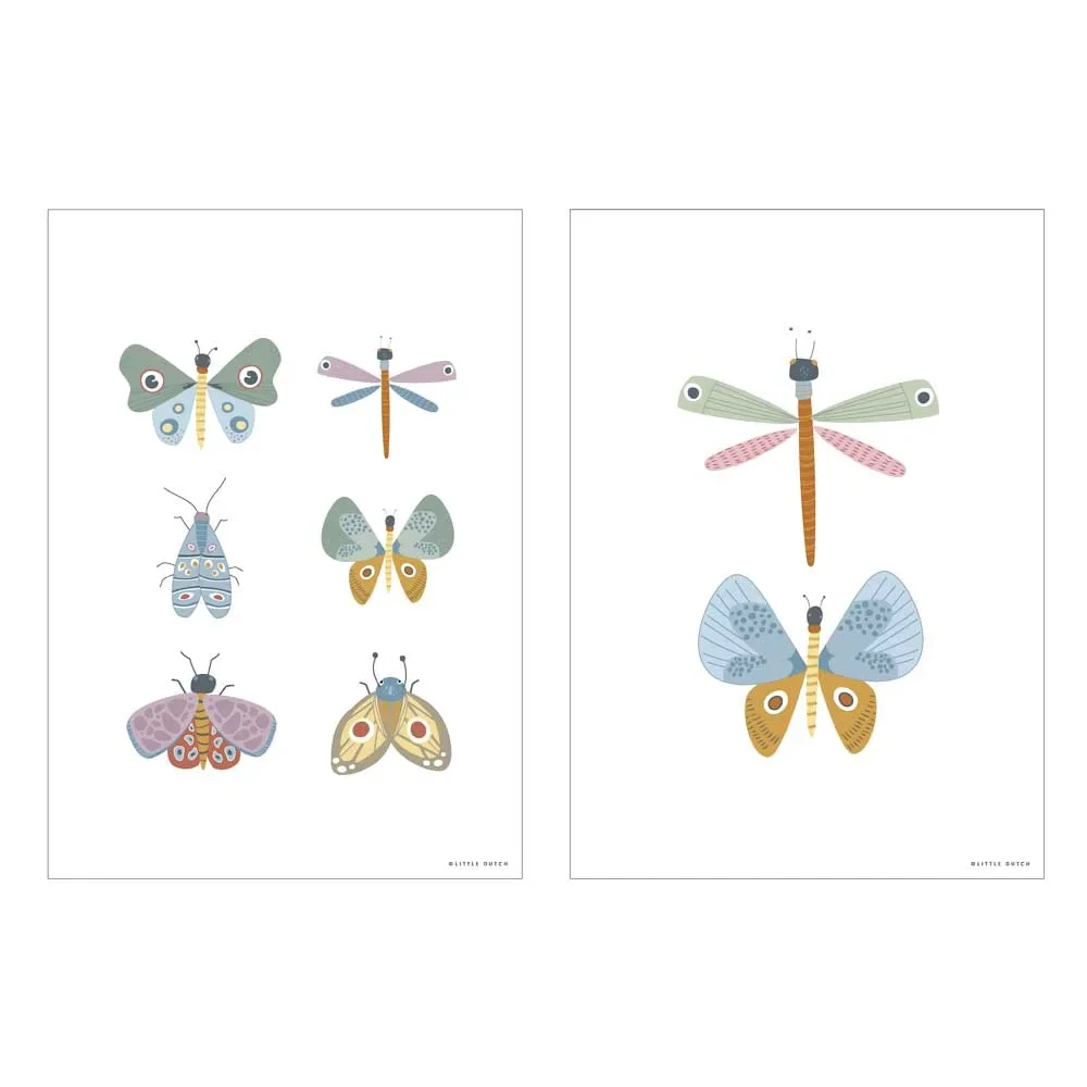 "Little Dutch Poster Butterflies & Co "Spring Flowers" on two sides image"