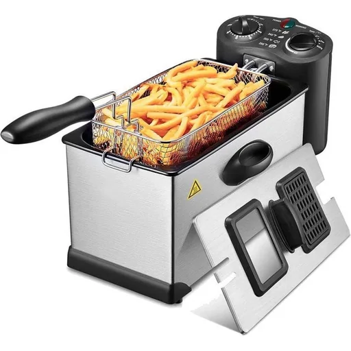 "Deep fryer - Deep fryer - 3 liters - 2000 watts - Silver image"
