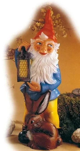 "Dwarf with rabbit 113 cm - Giant dwarf image"