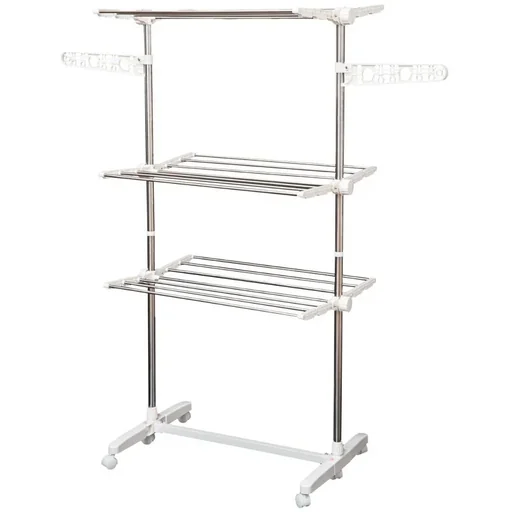 "Mobile laundry rack / laundry tower with 3 foldable levels image"