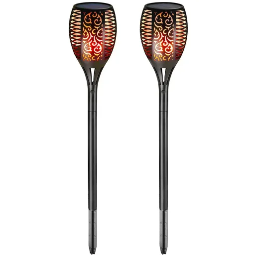 "LED solar flashlight - set of 2 - with flame effect image"