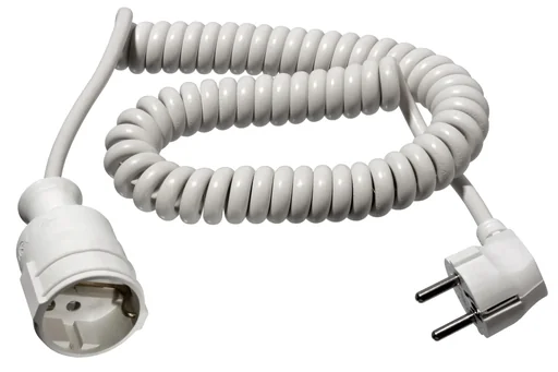 "Protective contact spiral extension, 2.5 m, H05VV-F 3G1, 5 mm², white image"