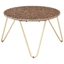 Coffee table 65x65x42 cm real stone with marble texture brown
