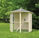 octagonal aviary with bird cage