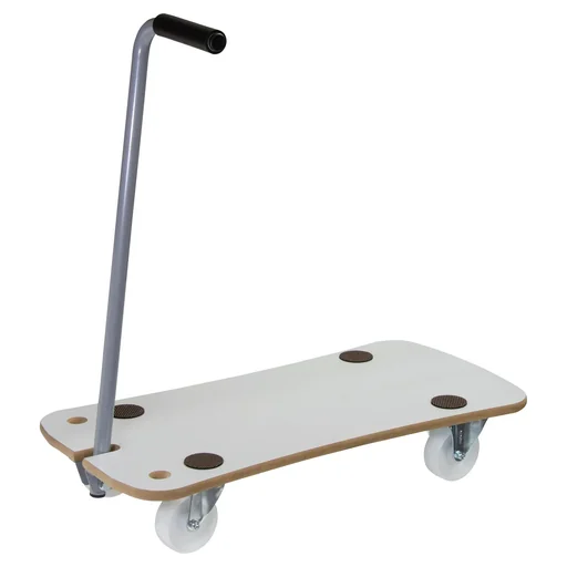 "Transport aid MM 1389, 79 x 39 x 13.5 cm, hard castors Ø 100 mm, roller bearings, MDF, drawbar, load capacity 200 kg image"