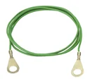 Insulated earth connection cable, 2 eyelets M8, 100 cm