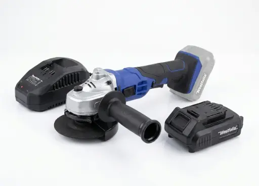 "Cordless angle grinder 18 Volt Li-Ion complete set AWS18 (with 2.0 Ah battery + 2.4 A charger) image"