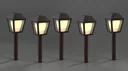 Solar lanterns in antique copper design, set of 5