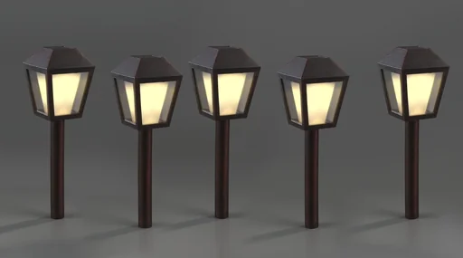 "Solar lanterns in antique copper design, set of 5 image"