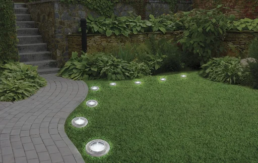"LED Solar Light Disk Lights - 4 pieces image"