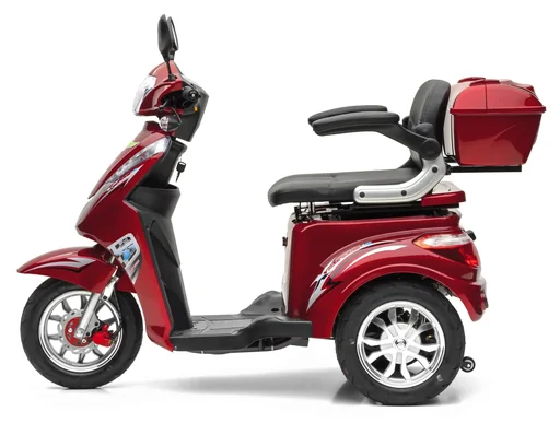 "Electric tricycle red - removable Li-Io battery 20 Ah - 25 km/h - senior mobility image"