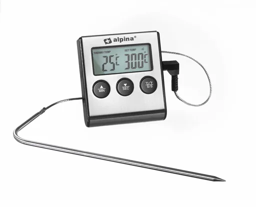 "Digital grill/roasting thermometer stainless steel image"