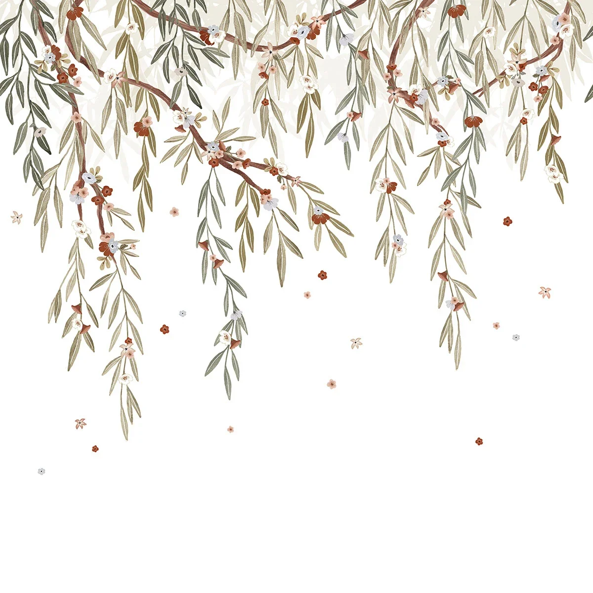 Lilipinso wallpaper, children's room wall design, panorama, flowering eucalyptus