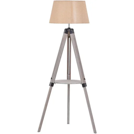 "Floor lamp with shelf, Natural Beige image"