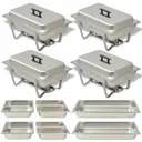 Rechaud set, stainless steel, 4-piece