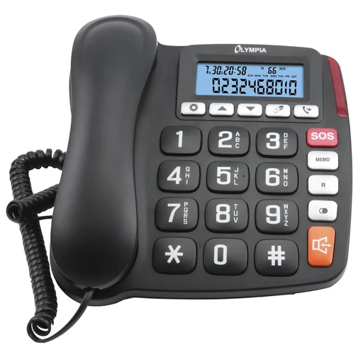 "Large button telephone with extra large buttons and LCD display image"