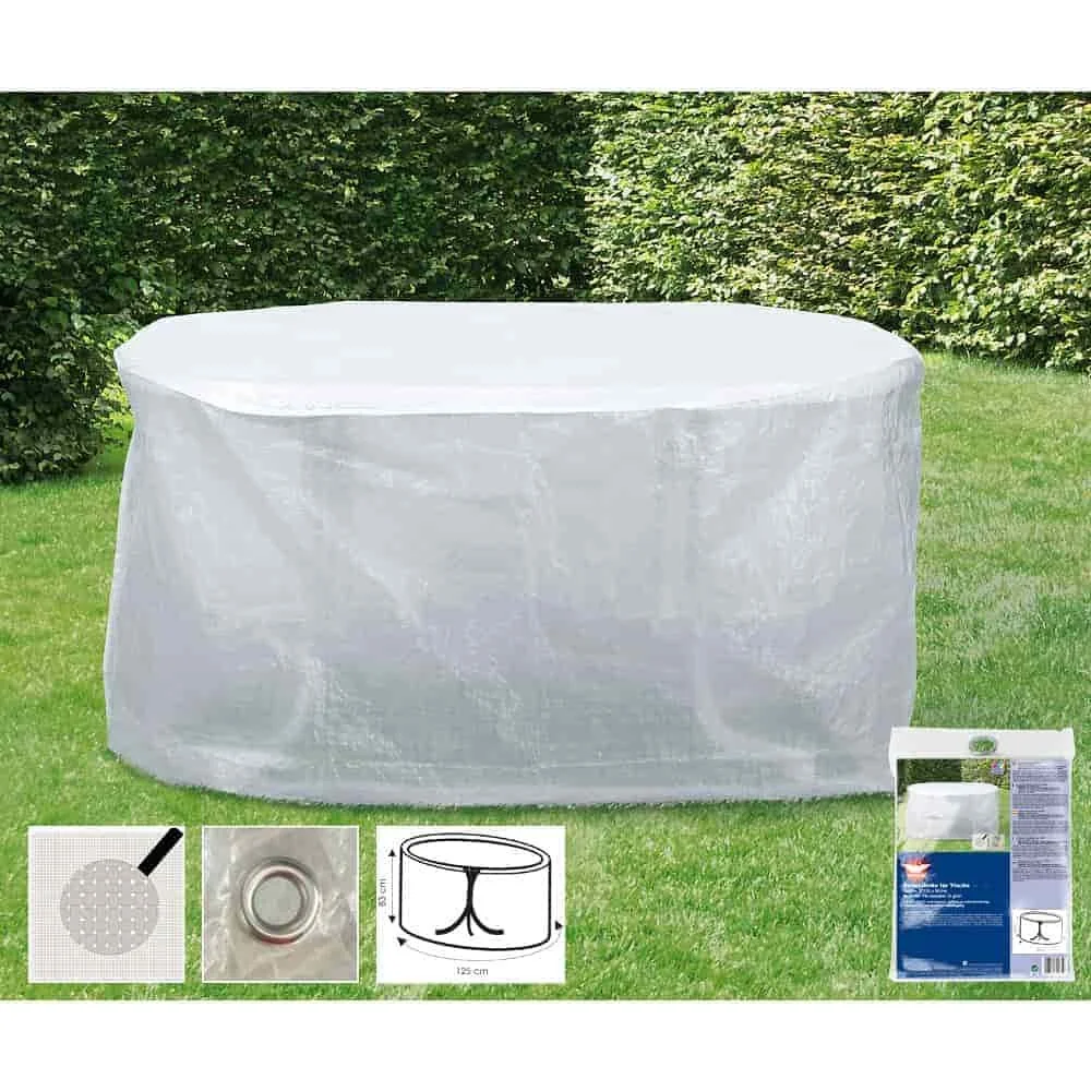 "Clear Garden Table Cover 125x83cm, Outdoor Furniture Protector image"