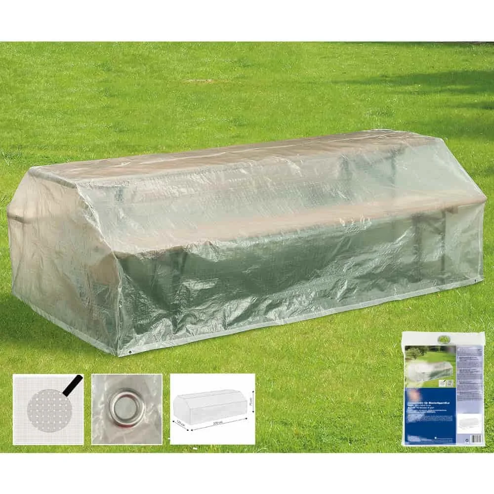 "Transparent Beer Garden Furniture Cover - 220x120x75cm, Picnic Table Cover image"