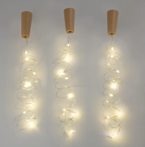 "Bottle corks with illuminated LEDs - set of 3 image"