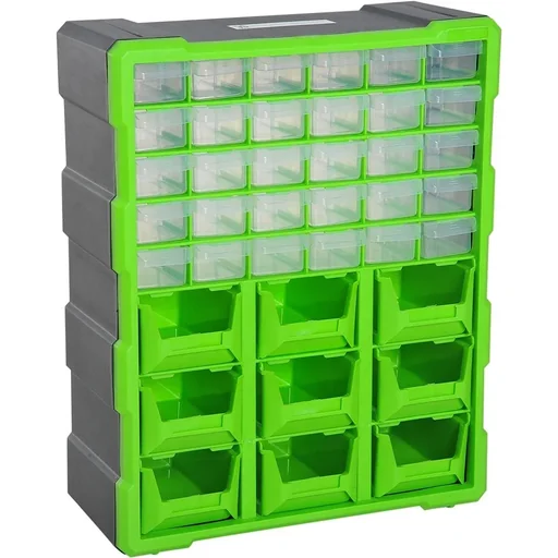 "Assortment box small parts magazine 39 drawers green image"