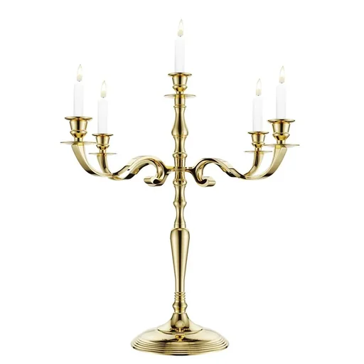 "Candlestick gold shiny made of aluminum 60cm 5-armed image"