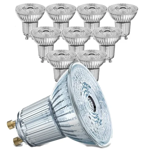 "LED Classic PAR16 50 reflector lamp in a set of 10, 4.3 watts, GU10, warm white image"