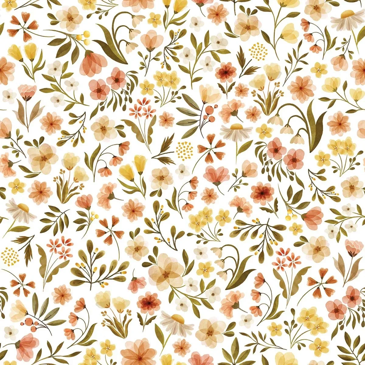 "Lilipinso wallpaper, children's room wall design, panorama, vintage flowers 50 cm x 10 m image"